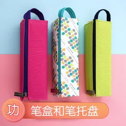 Pencil Bags 1 Pc KOKUYO Solid Color Pen Bag Split Type Case Simple High Capacity Square Stationery Storage Pouch WSG-PC22