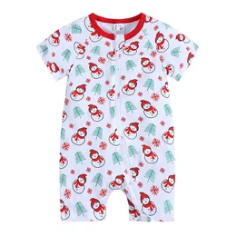 Newborn Girls Boys Baby Christmas Romper Jumpsuit Xmas Summer Rompers Cotton Cartoon Print Infant Bodysuit 3-24 Months