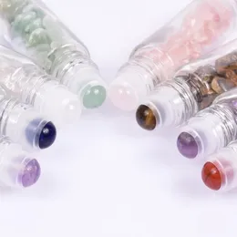 Natural Jade Art Rollerball Bottle Parfym Dispenser Transparent Glass 10 ml GZP