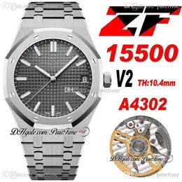 ZF V2 Ultra Thin A4302 Mens Amens Watch 41mm رمادي Dial Dial Dial علامات Super Stainless Steel Super Edition Swiss Hand Set 2022 Free Box Puretime D4