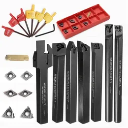 7pcs 12mm Shank Lathe Boring Bar Turning Tool Holder Set With Carbide Inserts CNC Cutting Tool Holder Lathe Turning Tool Set