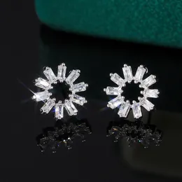 Korean Fashion Women's Earring Dazzling Cubic Zirconia Sweet Versatile Accessories Delicate Girl Gift Female Jewelry 2021