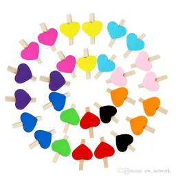 Party Decoration Mini Romantic Heart Love Shape Wood Clips DIY Handicrafts Photos Papers Clothes Pegs Home Bachelorette