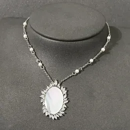 Łańcuchy s925 srebrne srebro może odzwierciedlać matkę z perłową naszyjnik żeńska moda lato wysuwany gołąb biżuterii prezent biżuterii