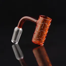 Kwarcowe akcesoria do palenia Banger Głębokie rzeźba Wzór 20mm Miska 72mm Długość 10mm 18mm 14mm Mężczyzna Kobiece Joint Dab Rigs 813