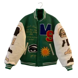 Спортивная куртка бренда вышивая бейсбол мужская уличная одежда Пэтчворчатое письмо как СКАПИ