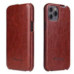 Casos de telefone celular luxo retro vertical flip capa de couro para iPhone 12 pro 12mini 6s 7 8 x xs xs max s capa completa