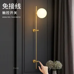 Wall Lamps Nordic Vintage Led Lamp Modern Iron Black Long Rod Bedside Mirror Light Stair Sconce Fixtures
