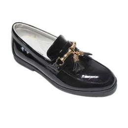 New Boys Shoes Round Toe Tasseled Casual Slip On Loafers Kids Smart Spanish Page Boy Wedding Dress Formal Soft Rubber Sole Flats AA220311
