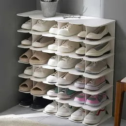 DIY Assembly 6 Layers Stackable Shoe Organizer Shelf Rack Stand Space Saving Hanger Box Cabinet 210609