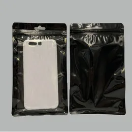 13x24cm Clear Black No Text Opp Plastkedja Lås Retail Package Display Väska för telefon Tillbehör Väska Skyddspåsar
