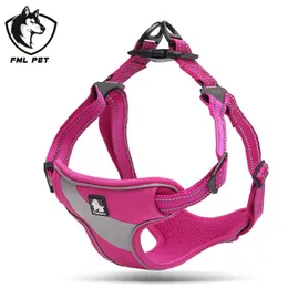 Hundkrafter Leashes FML Pet Harness Vest Justerbar Andningsbar Nylon Utomhus Utbildning Gå för Små Medium Stora Hundar