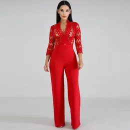 Long Sleeve Sexy Women Culotte Jumpsuit One Piece Elegant