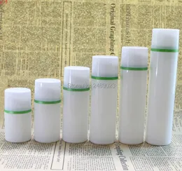 30ml 50ml 100ml Tappo bianco Bordo verde Contenitore cosmetico Pompa senz'aria vuota Bottiglie di plastica Uso liquido da viaggio 10 pz / lottobuona quantità