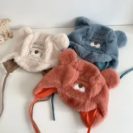 M330 höst vinter spädbarn baby barn tecknad katt faux päls hatt mjuka varma kepsar barn beanies öronmuffpojkar tjejer hattar