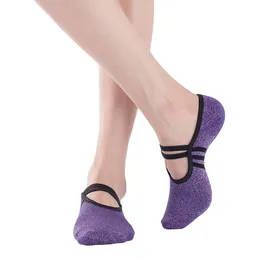 Sports Socks Yoga Kvinnor Backless Cotton Non-Slip Bandage Ventilation Pilates Ballet Dance Sock Slippers Sports