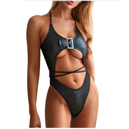 Damskie stroje kąpielowe Szybki dostarczaj seksowny jednoczęściowy pasek druku strój kąpielowy bikini pływanie plażywear de playa traje baño
