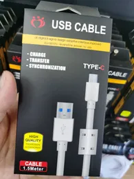 USB Veri Kabloları 1.5 M Hızlı Şarj Tipi C Mikro V8 USB Kablosu Samsung Galaxy S8 S9 S10 S20 Not 10 Xiaomi HTC Android Telefonlar