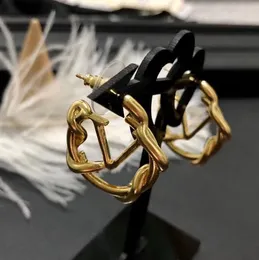 Fashion gold hoop earrings aretes for women party wedding lovers gift jewelry engagement with box NRJ