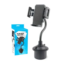 Cup Phone Holder Car Mount With Adjustable Gooseneck 360 Degree Rotation for iPhone 14 13 Pro Samsung Galaxy S22 S21 Android Smartphones