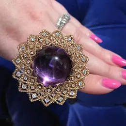 2021 Vintage Słonecznik W Kształcie Kobiety Pierścienie Do Party Fioletowy Kolor Żywicy Kamień Przesadzone Kobiece Akcesoria Biżuteria Prezentowa Biżuteria