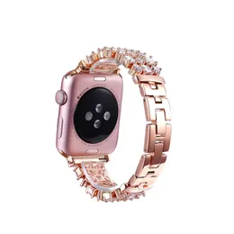 Luxury Bling Diamond Full Zircon Wrist Band Strap för Apple Watch Series 6 5 4 3 2 1 Se Iwatch 38mm / 40mm / 42mm / 44mm