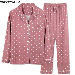 NHKDSASA Märke Pajama Set för Kvinnors Sleepwear Långärmad Pyjamas Byxor Suit Printing Fashion 2 Pieces Soft Nightgown 210928