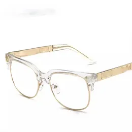 ファッションデザイナーサングラス女性男性光学処方眼鏡フレームヴィンテージ無地ガラス眼鏡