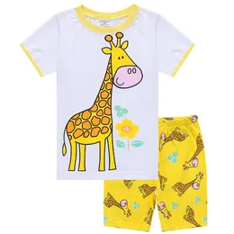 Flickor Kläder Barnkläder Satser Sommar Outfits Vetement Enfant File Ropa Baby Girl Giraff Bomull Ubrania Meisjes Kleding 210326