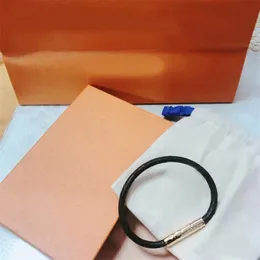 Fashion Designer Classic Bracelets Old Flower Hand Chian Brown PU Leather Bracelet with Metal Logo In Gift Retail Box In-Stock