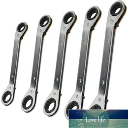 5 Pcs Spline Reversible Ratcheting Wrench Set Offset Box End Wrenches Combination Metric 6-21 mm Made of Chrome-Plated CV Steel