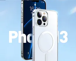 Прозрачный магнитный телефон чехлы для iPhone 13 Pro Max 13PRO Беспроводная зарядка крышки MAG Back Magnet IP13