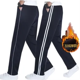 Men Joggers Pants Striped Autumn Winter Warm Fleece Mens Casual Sweatpants Fitness Track Straight Trousers 210715