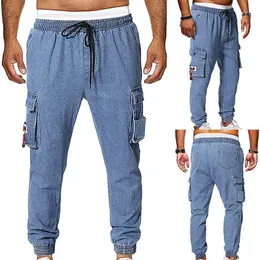 Men's Pants Casual Sport Jeans Fit Running Joggers Sweatpants Denim Trousers Pantalon Cargo Homme Summer Men Broek Mannen