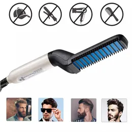 Multi-functional Electric Hair Comb Brush Beard Hair Straightener Heat Styler for Men Beard Straightening Comb Hair - EU Plug