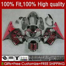 OEM Bodywork för Honda CBR 600F4I 600 F4I FS CC F4 I CBR600F4I 04-07 55NO.184 600cc CBR600 F4I 04 05 2006 2007 CBR600Fs Red Flores 2004 2005 06 07 Injection Fairing Kit