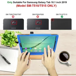 Läder Samsung Tab A 10.1 2019 fall med pennahållare för Samsung Galaxy Tab A 10,1 Case SM-T510 T515 TABLOTE SAMSUNG COVER