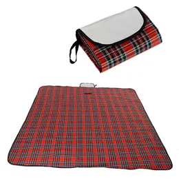 ピクニックマットパッド携帯用楽しいレジャー防水180 150屋外ビーチ眠ってキャンプベビークライム格子縞の折りたたみ毛布ファミリーY0706