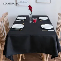 LOVRTRAVEL brand custom oversized 600cm black tablecloth el wedding party square dining and coffee cover 210626