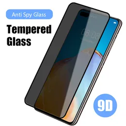 Handy-Displayschutz 9D Full Cover Anti Spy gehärtetes Bildschirmglas für Huawei Y8P Y9 Y9S Y9A 2019 Privatsphäre gehärtetes Glas für