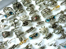 Wholesale 50PCS Top alloy Mix fashion punk Rings Women's Men's Exquisite Finger Ring Jewelry Lot