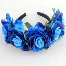 Dekorativa blommor kransar 1 st Headband Head Buckle Rose Round DIY Hår Bröllop Tillbehör Silk Scrapbooking Gift Artificial