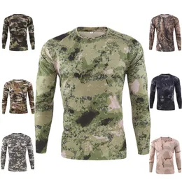 Bunning Jerseys 2021 Taktyczne Wojskowe kamuflaż T Shirt Men Uniform Special Soldier Combat Outdoor Long Sleeve Tee Shirts M-3XL