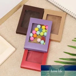 Wrap prezent 10 sztuk Multi Color Paper Package Box Display z Clear PCV Candy Favors Artskrafts Package Box1 Cena fabryczna Ekspert Projekt Quality Najnowszy styl