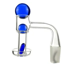 Banger al quarzo largo 20 mm con kit di biglie di vetro blu Fumo di perle di rubino 4590 Chiodi per