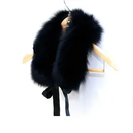 FAUXの毛皮の襟の女性の冬のファッションレディース高級ブランド偽のキツネの毛皮のスカーフショールスカーフと弾の女性52cmブラックホワイトH0923