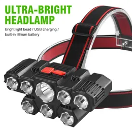 Stirnlampen Superhelle LED-Stirnlampe mit drei Gängen verstellbare Stirnlampe Taschenlampe Scheinwerfer Lanterna für Camping, Angeln