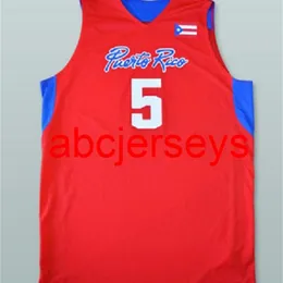 #5 Хосе Дж.Дж. Команда Barea Puerto Rico Retro Classic Classic Basketball Jersey сшита на заказ номера и названия Jerseys NCAA XS-6XL