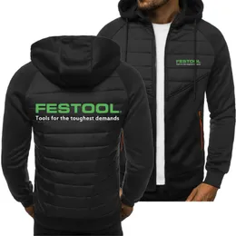 Män festool logo hoodies våren höstjacka casual tröja långärmad blixtlås med mäns jackor