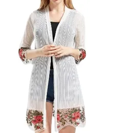 Fashion Sortie De Plage Women Cardigan Half Sleeve Embroidery Flower Color Leisure Vestido Playa Ropa Mujer Moda 2021 Women's Swimwear